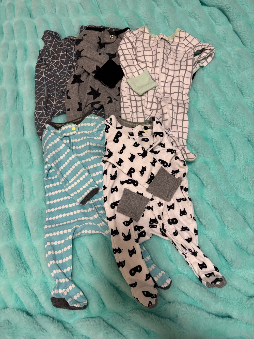 Baby Boy Cloud Island footed pajama bundle NB